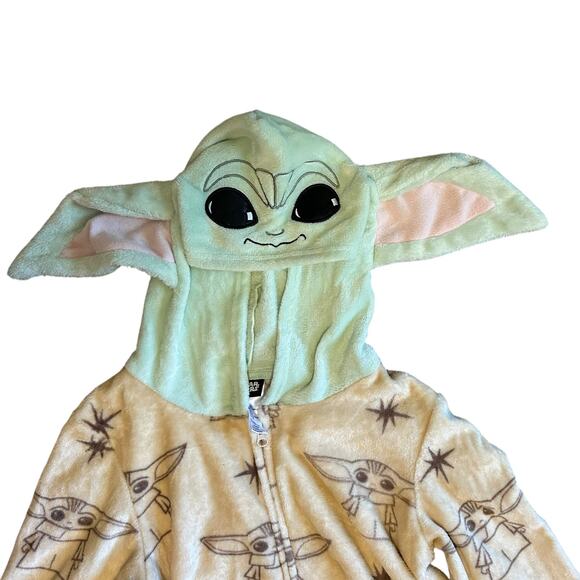 Star Wars Pajama Long Sleeve SZ SM Baby Yoda GROGU Hooded Blanket Sleeper - Picture 2 of 10